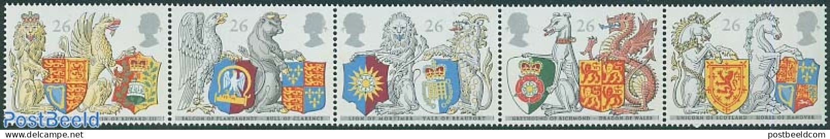 Great Britain 1998 Coat Of Arms 5v [::::], Mint NH, History - Coat Of Arms - Ongebruikt