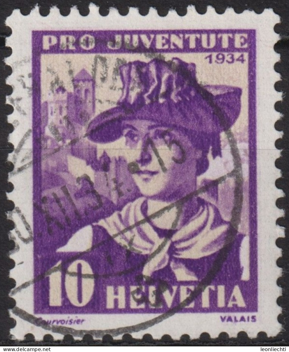 1934 Schweiz / Pro Juventute ° Mi:CH 282, Yt:CH 279, Zum:CH J70  Frauenfrachten, Walliserin - Used Stamps