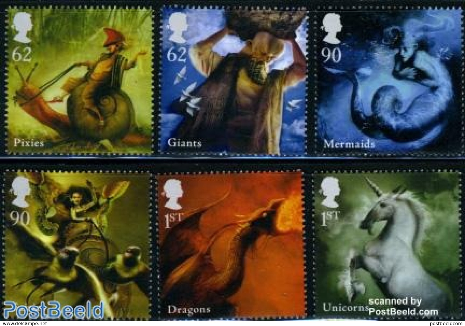 Great Britain 2009 Mythical Creations 6v, Mint NH, Nature - Horses - Art - Fairytales - Science Fiction - Neufs