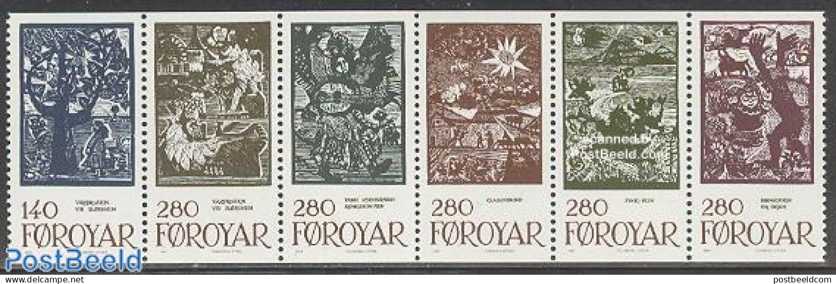Faroe Islands 1984 Fairy Tales 6v, Mint NH, Performance Art - Music - Art - Fairytales - Musik