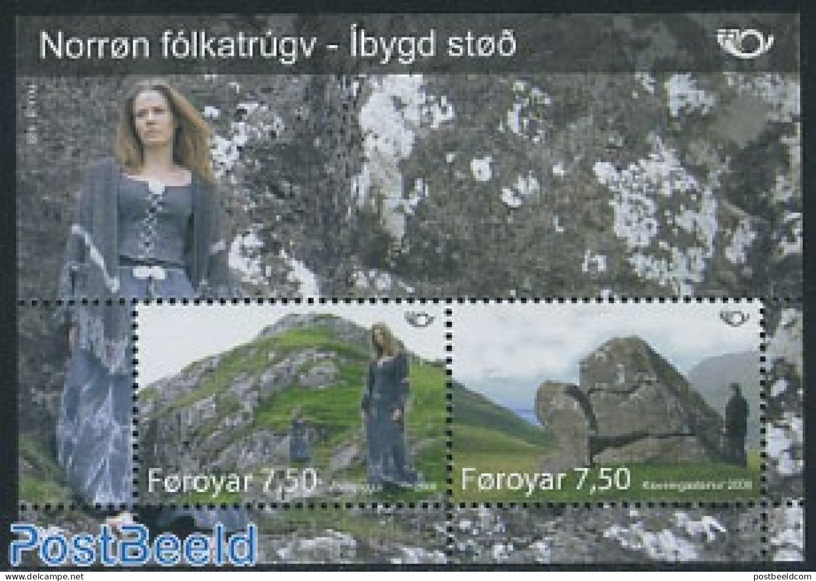 Faroe Islands 2008 Nordic, Mythology S/s, Mint NH, History - Europa Hang-on Issues - Art - Fairytales - European Ideas