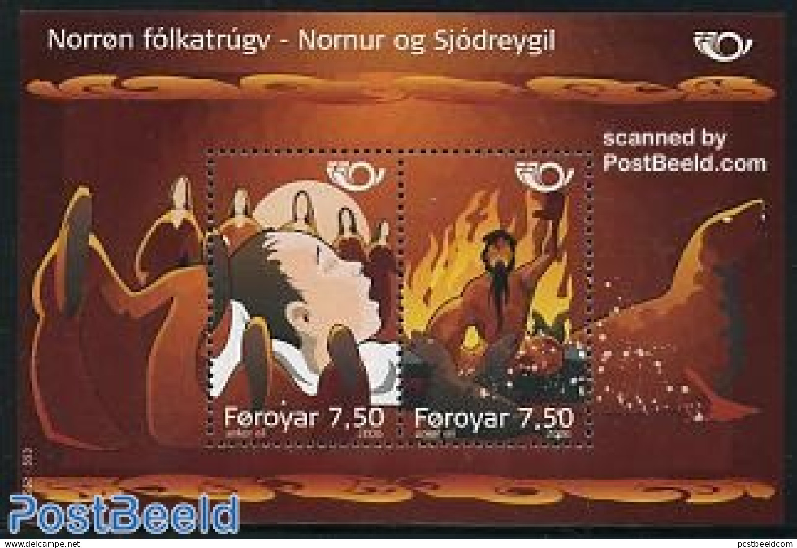 Faroe Islands 2006 Norden, Mythology S/s, Mint NH, History - Europa Hang-on Issues - Art - Fairytales - European Ideas