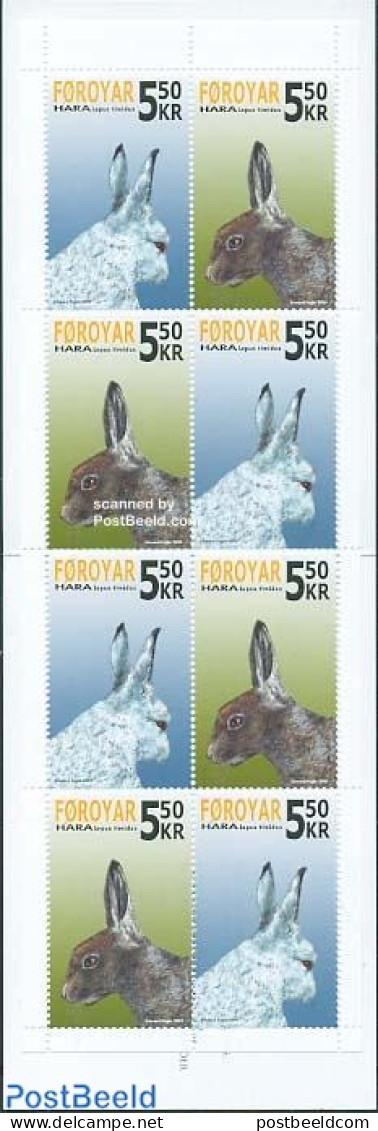 Faroe Islands 2005 Hares Booklet, Mint NH, Nature - Animals (others & Mixed) - Rabbits / Hares - Stamp Booklets - Unclassified