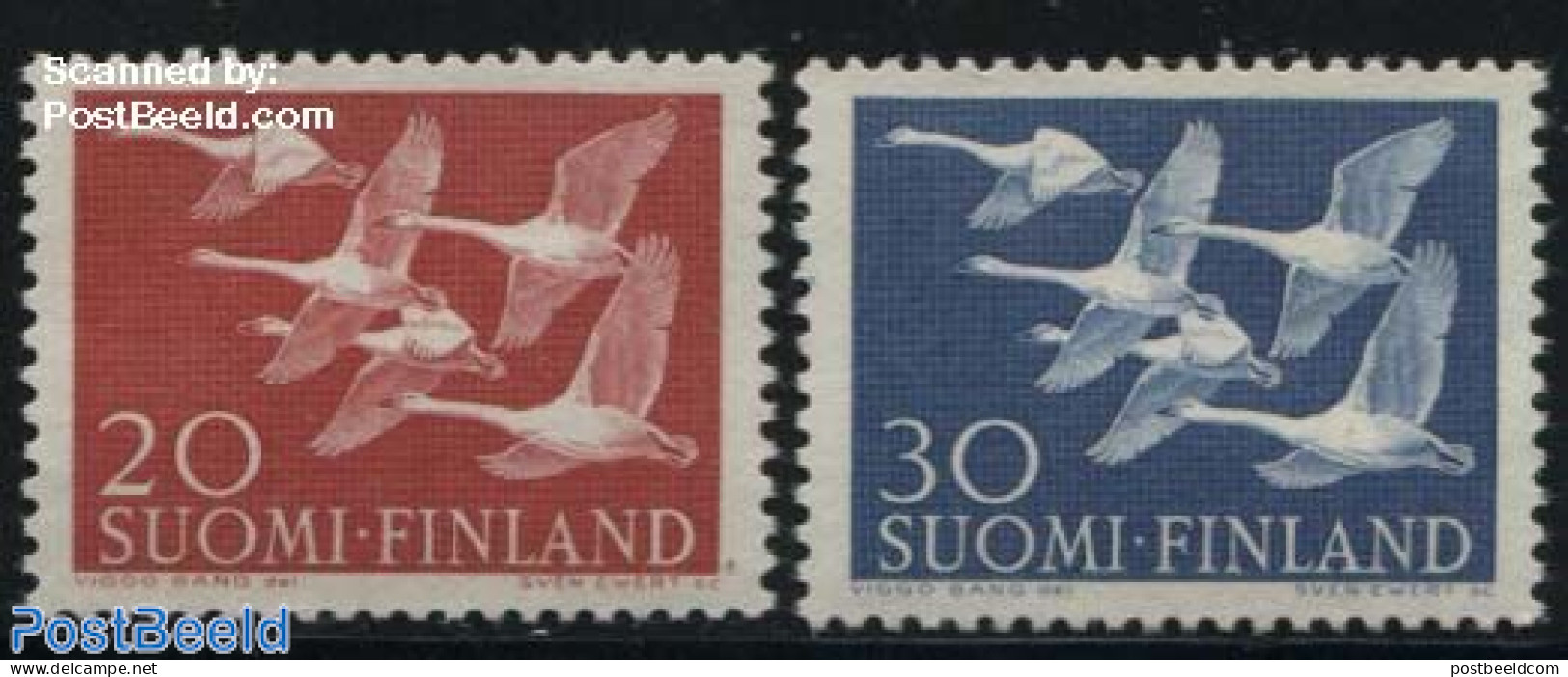 Finland 1956 Norden 2v, Mint NH, History - Nature - Various - Europa Hang-on Issues - Birds - Joint Issues - Ungebraucht
