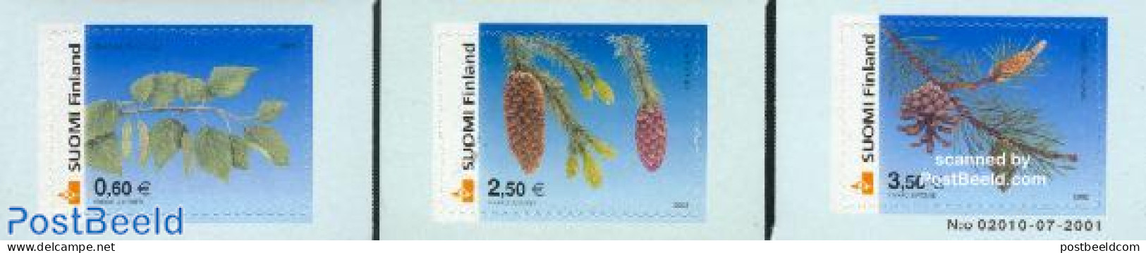 Finland 2002 Trees 3v, Mint NH, Nature - Trees & Forests - Ongebruikt