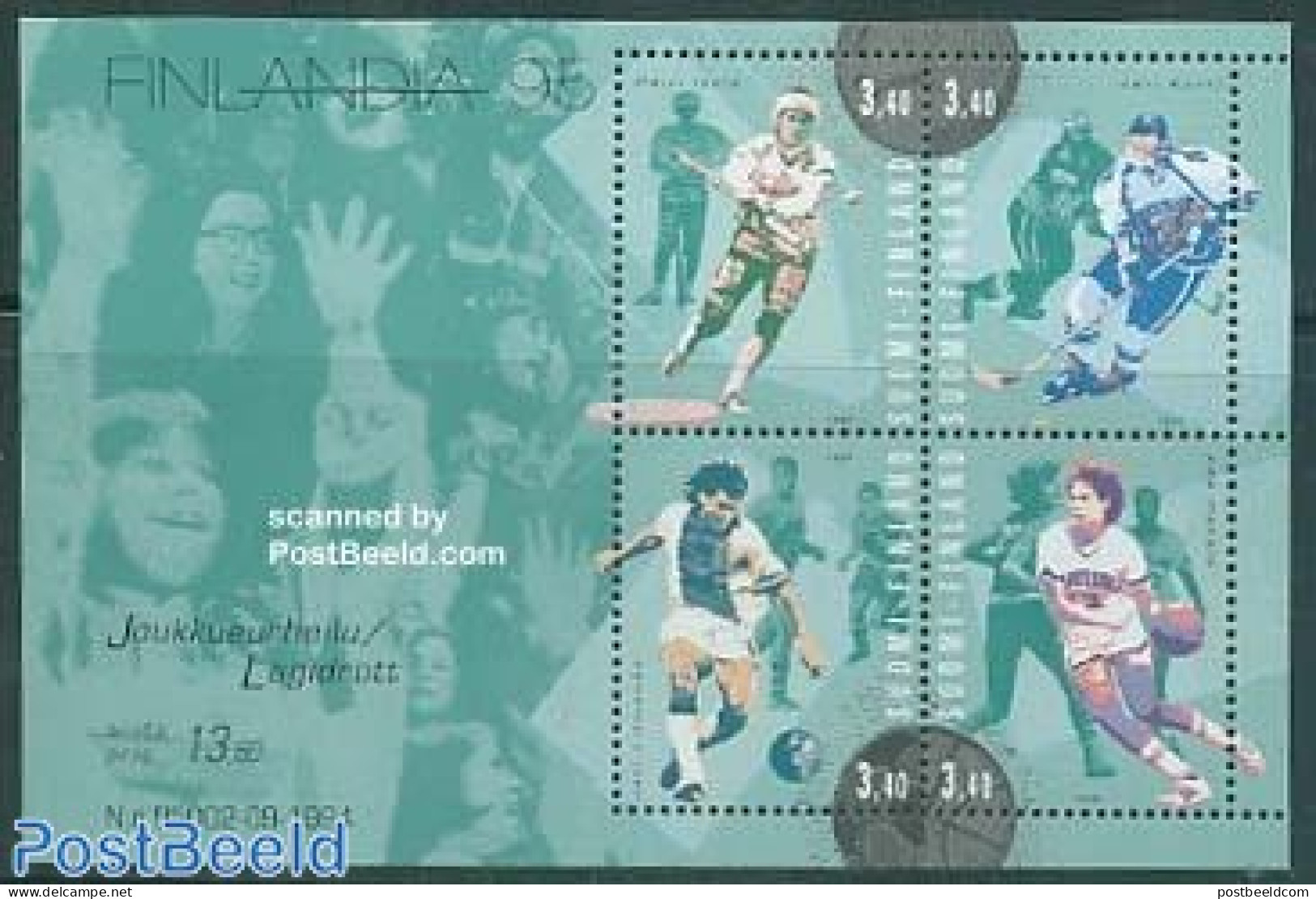 Finland 1995 Finlandia, Sport S/s, Mint NH, Sport - Baseball - Basketball - Football - Ice Hockey - Sport (other And M.. - Nuevos