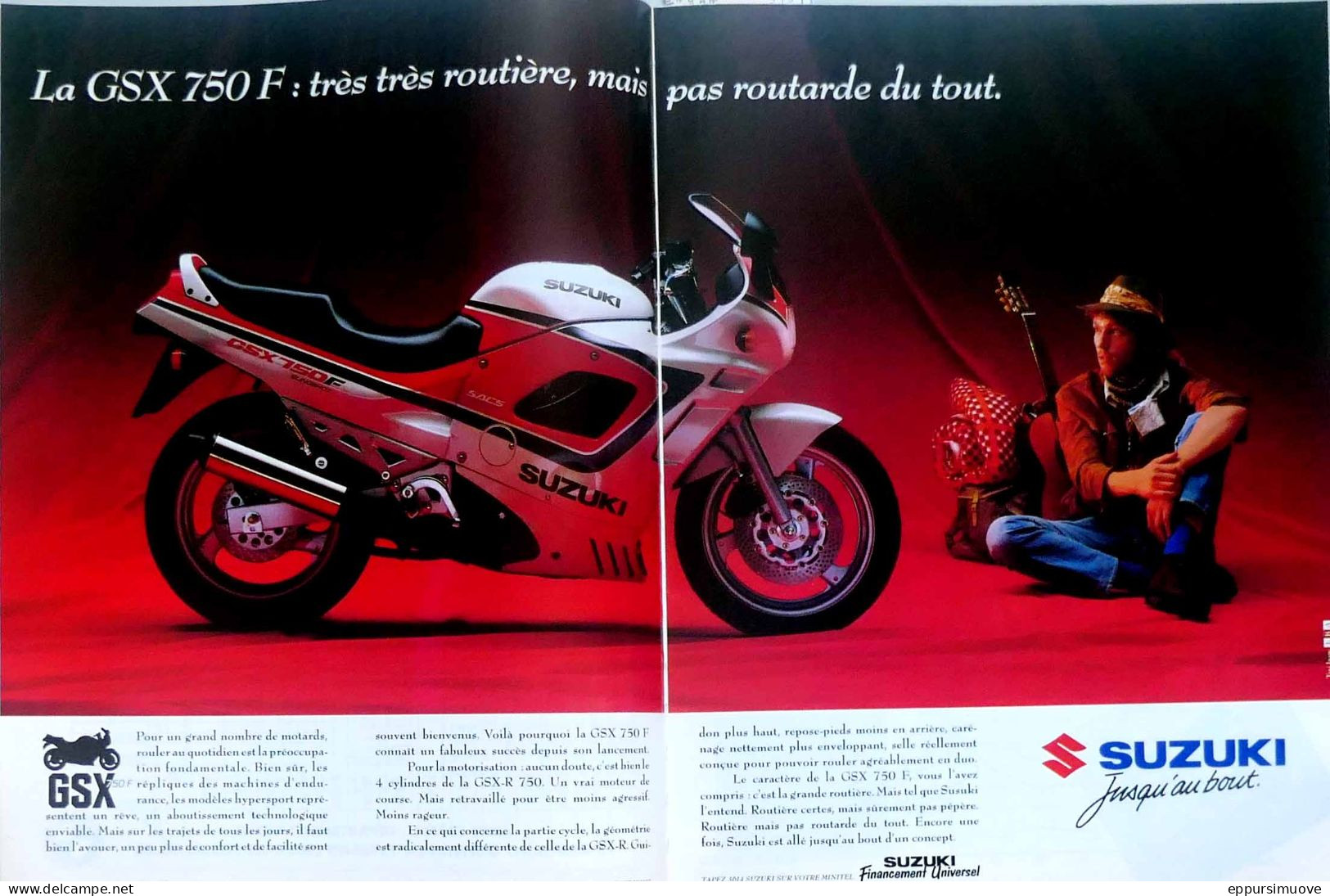 Publicité Papier 2 Pages  SUZUKI GSX 750 F Novembre 1989 MJFL - Advertising