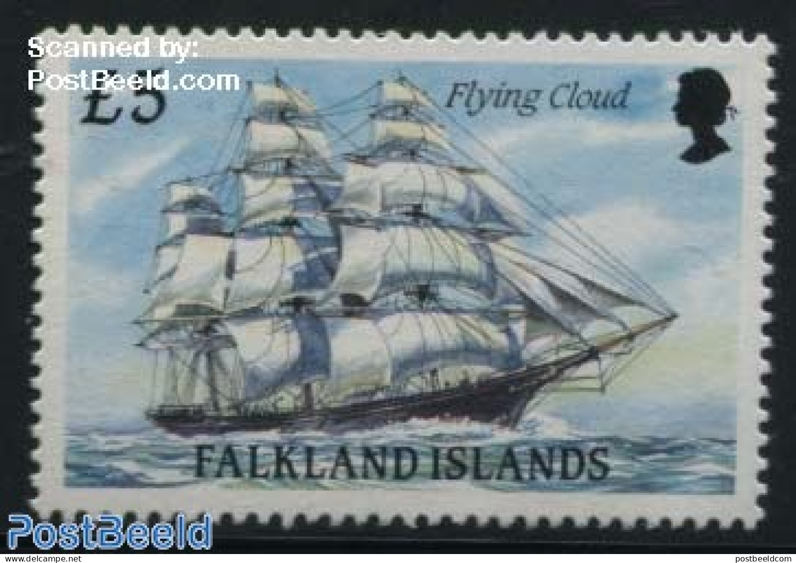 Falkland Islands 1990 Definitive, Ship 1v, Mint NH, Transport - Ships And Boats - Schiffe