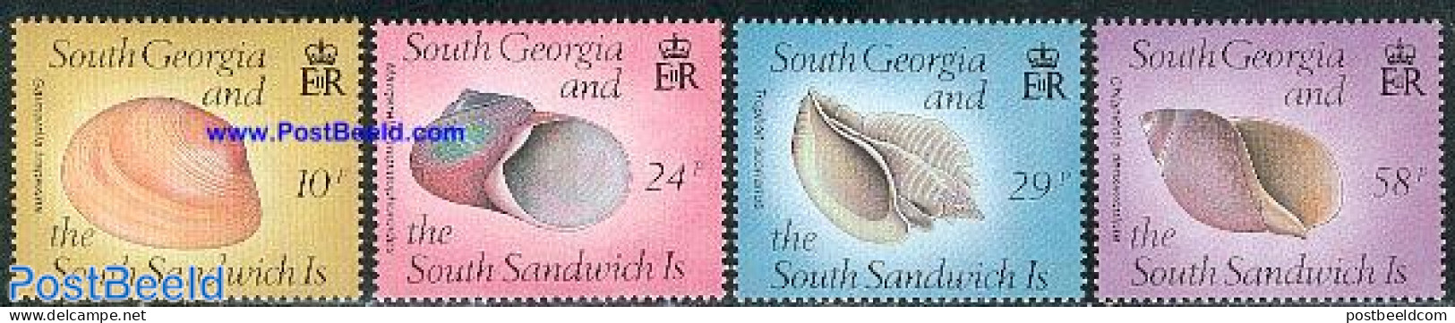 South Georgia / Falklands Dep. 1988 Shells 4v, Mint NH, Nature - Shells & Crustaceans - Meereswelt