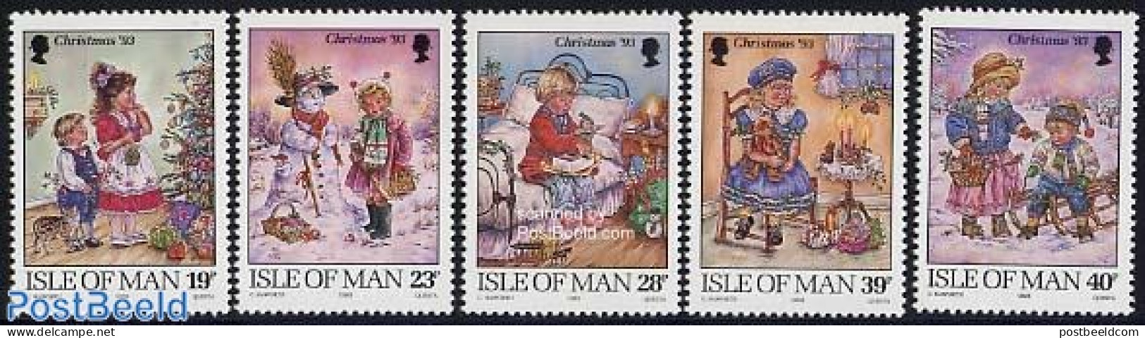 Isle Of Man 1993 Christmas 5v, Mint NH, Nature - Religion - Various - Cats - Christmas - Teddy Bears - Navidad