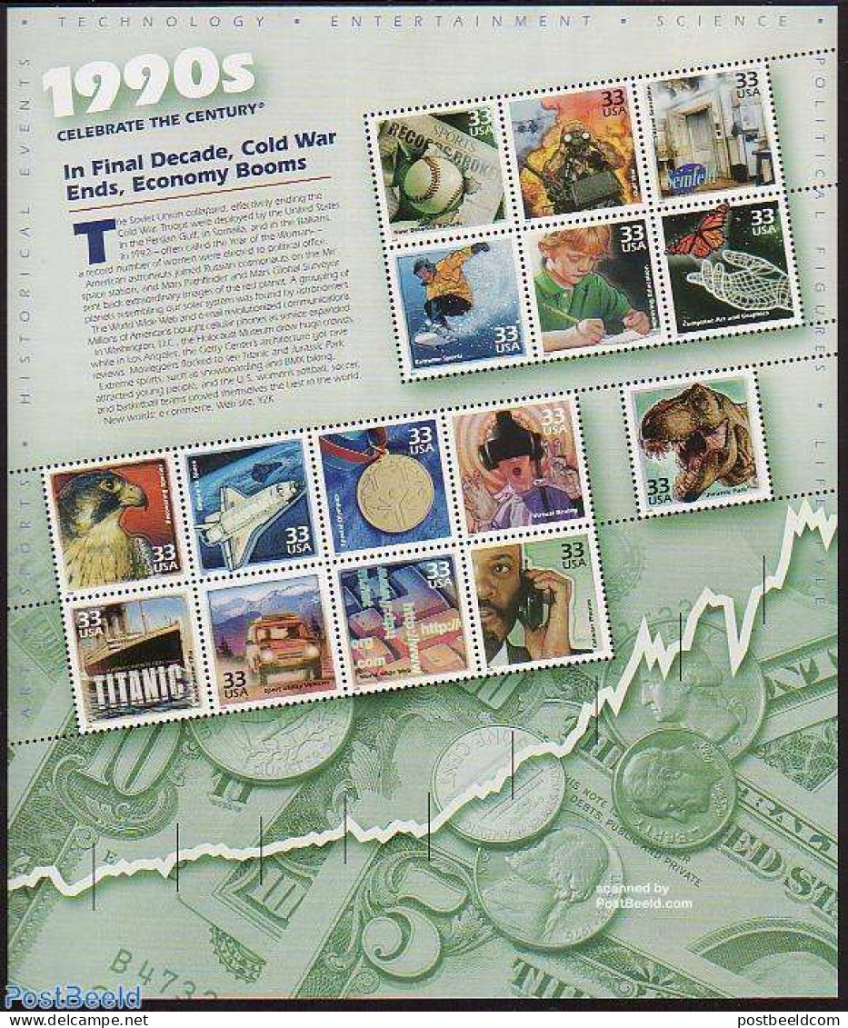 United States Of America 2000 1990s 15v M/s, Mint NH, History - Nature - Science - Sport - Transport - Militarism - Bi.. - Nuevos