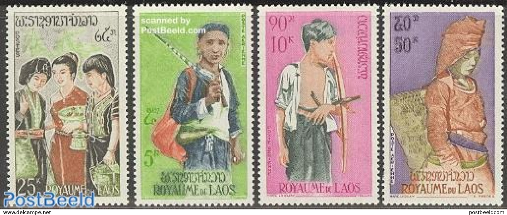 Laos 1964 People 4v, Mint NH, History - Laos