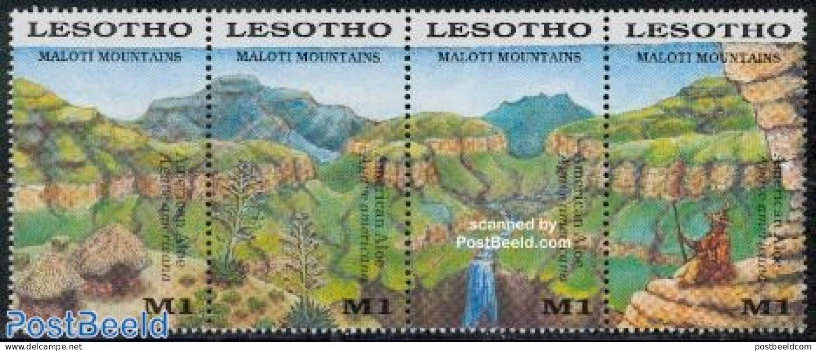 Lesotho 1989 Maloti Mountains 4v [:::], Mint NH, Sport - Mountains & Mountain Climbing - Climbing