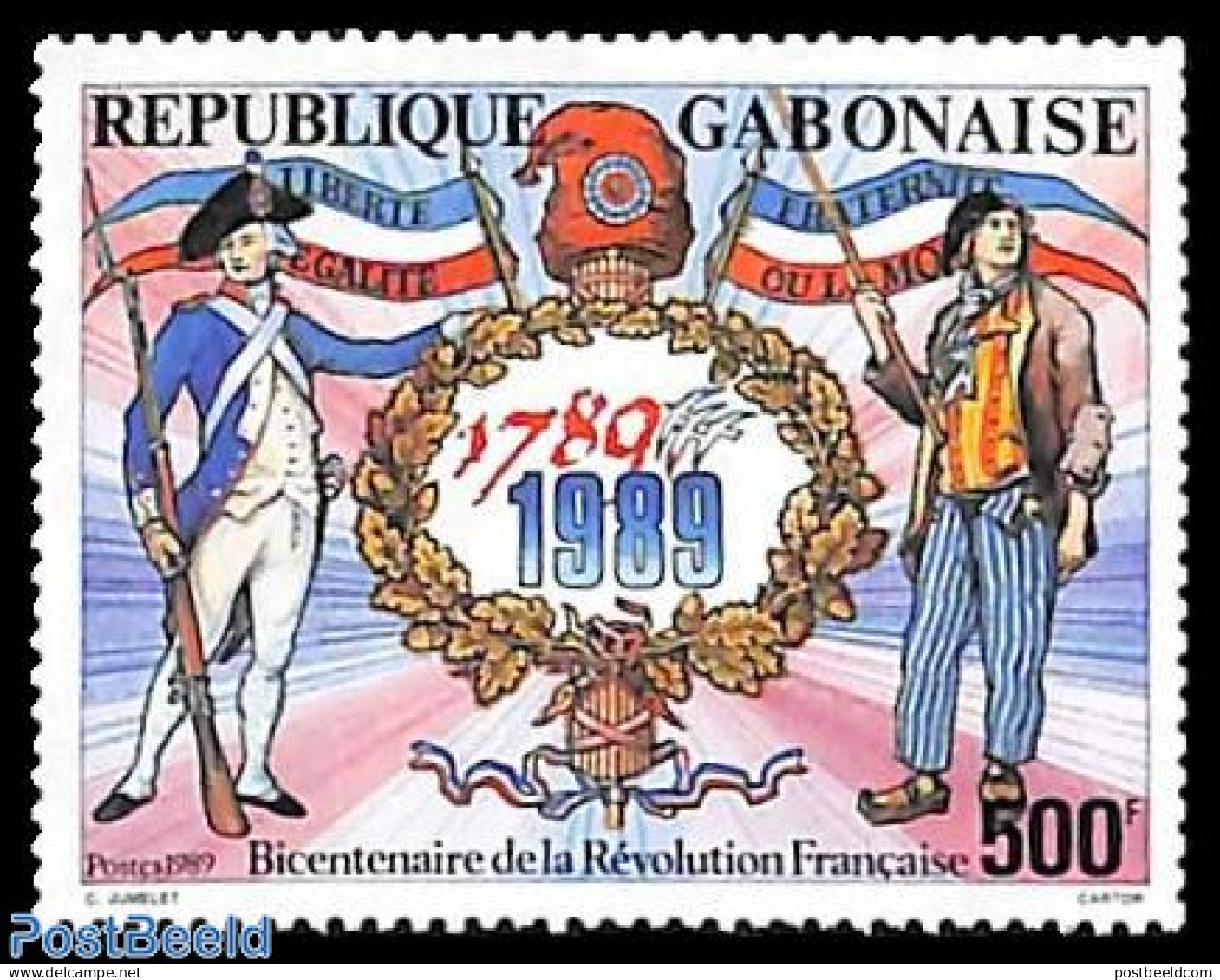 Gabon 1989 French Revolution 1v, Mint NH, History - History - Nuovi