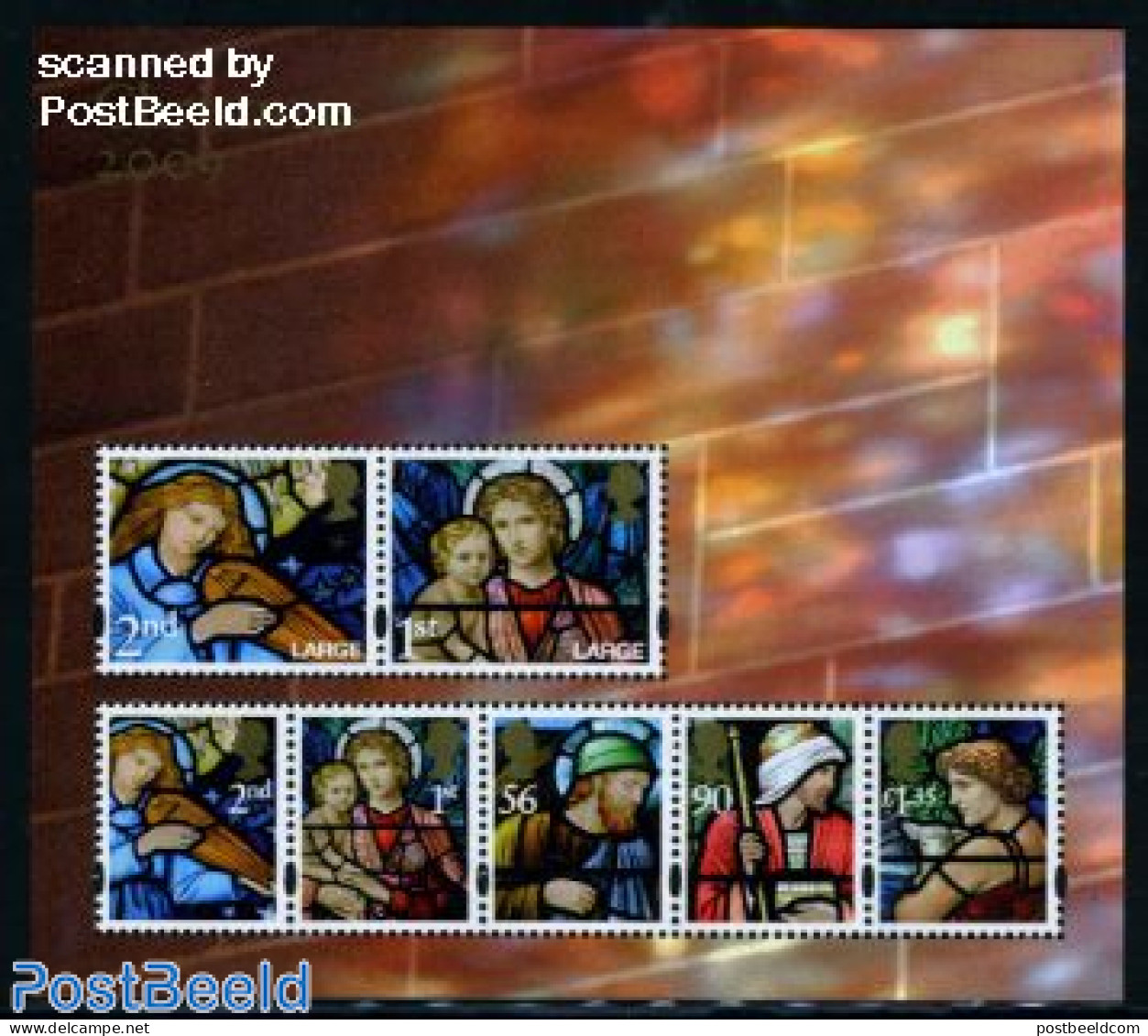 Great Britain 2009 Christmas 7v M/s, Mint NH, Religion - Christmas - Art - Stained Glass And Windows - Ungebraucht