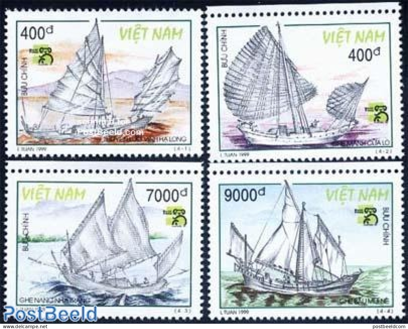 Vietnam 1999 Australia 99, Boats 4v, Mint NH, Transport - Ships And Boats - Schiffe