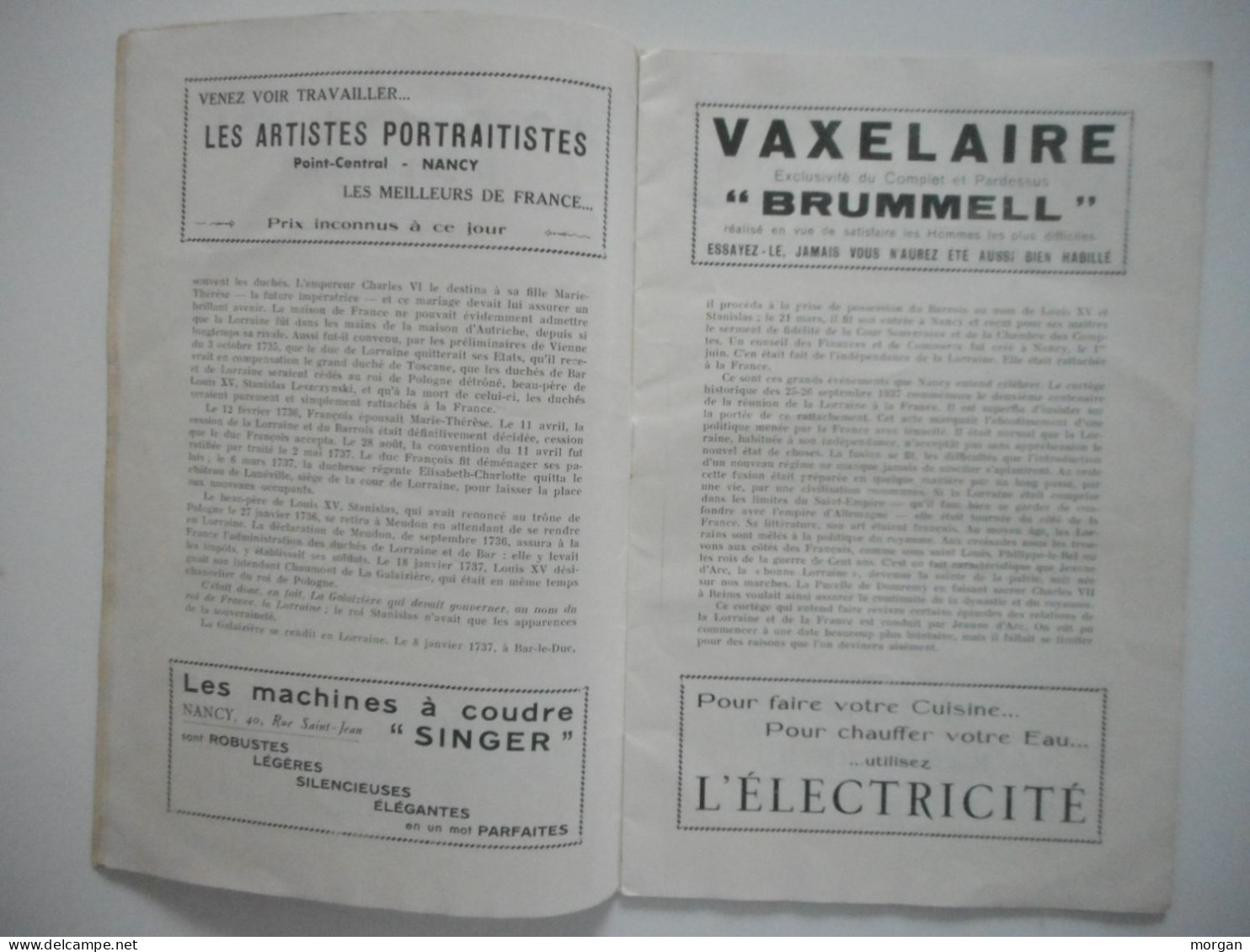 NANCY, 1937, PROGRAMME DU DEFILE HISTORIQUE DU BICENTENAIRE DU RATTACHEMENT DE LA LORRAINE A LA FRANCE - Lorraine - Vosges