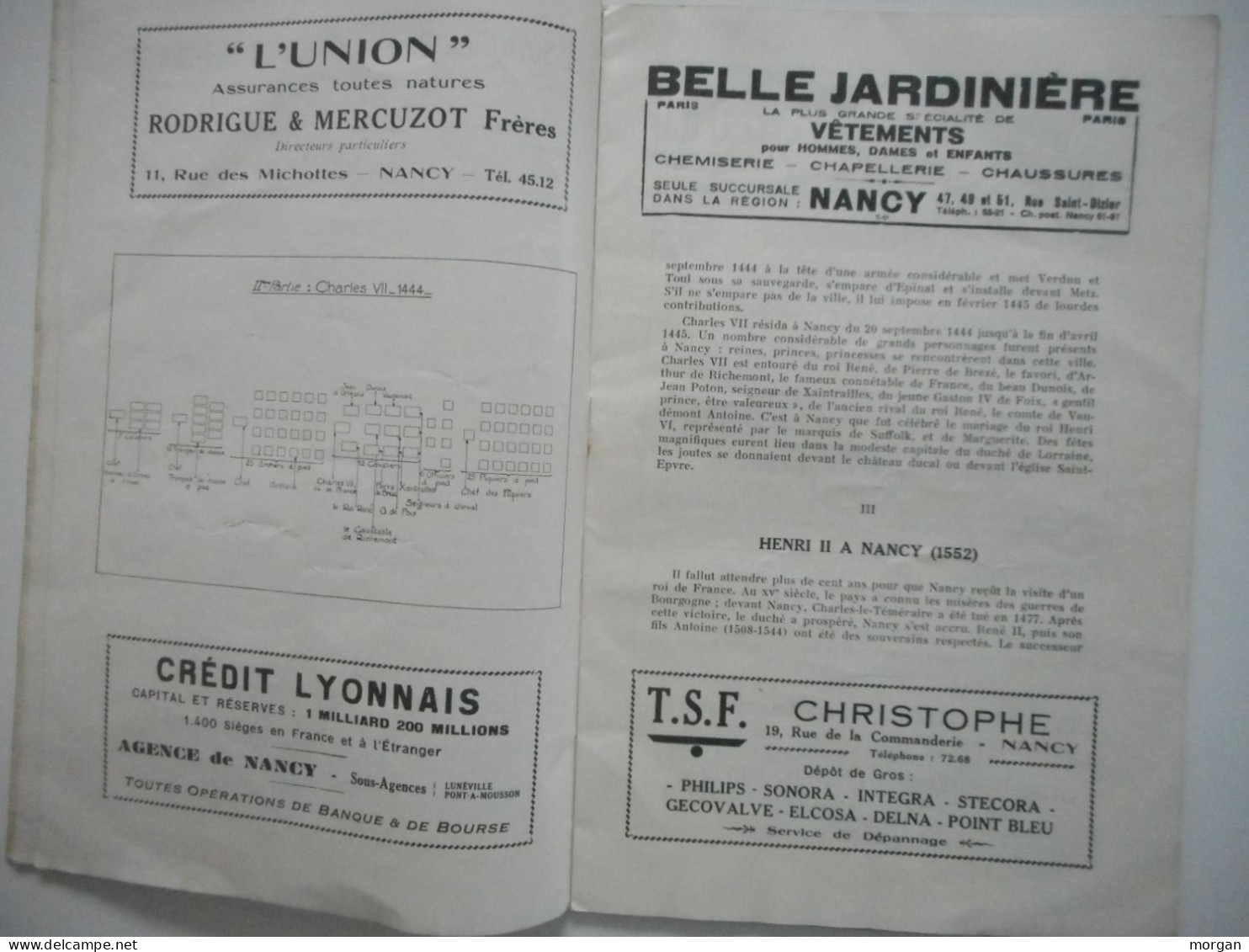 NANCY, 1937, PROGRAMME DU DEFILE HISTORIQUE DU BICENTENAIRE DU RATTACHEMENT DE LA LORRAINE A LA FRANCE