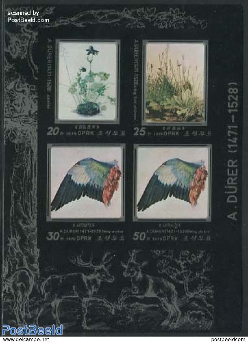 Korea, North 1979 Durer Paintings M/s, Imperforated, Mint NH, Nature - Birds - Flowers & Plants - Dürer, Albrecht - P.. - Korea (Nord-)