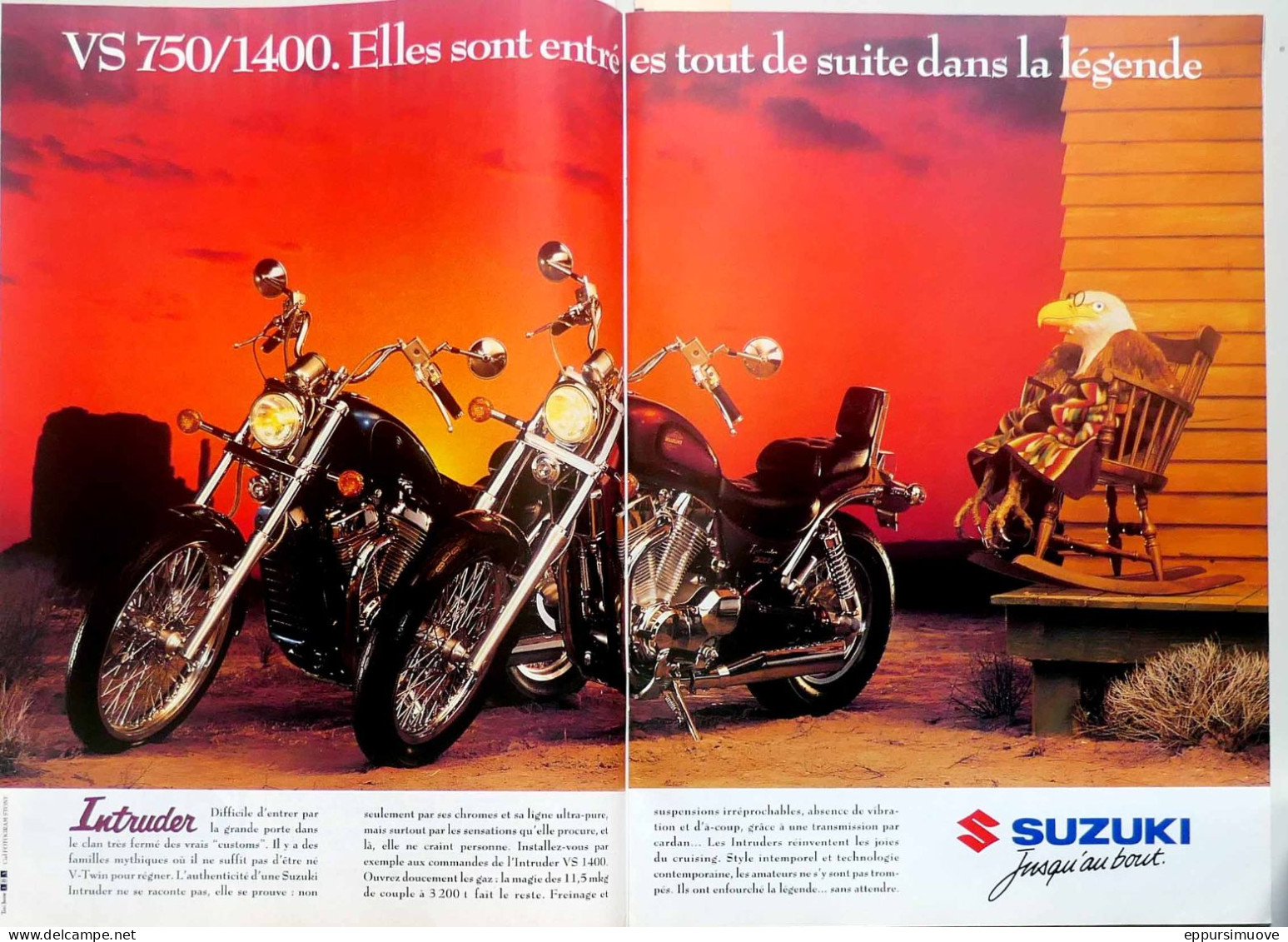 Publicité Papier 2 Pages MOTO SUZUKI VS 750 1400  Mai 1991 MRFL - Pubblicitari