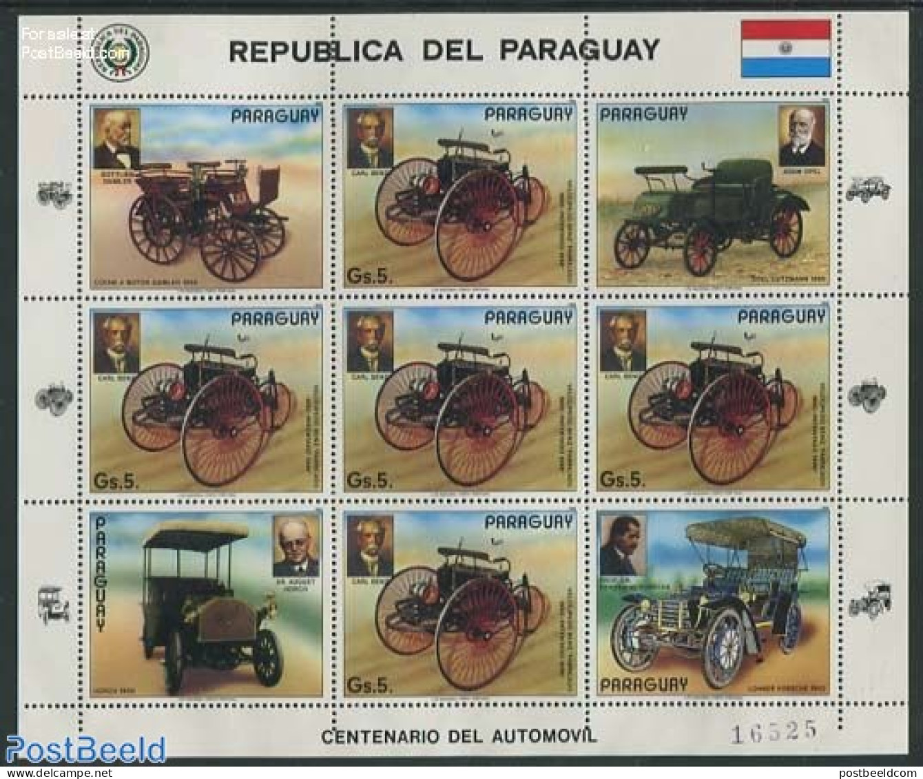 Paraguay 1986 Automobiles, Benz M/s, Mint NH, Transport - Automobiles - Automobili