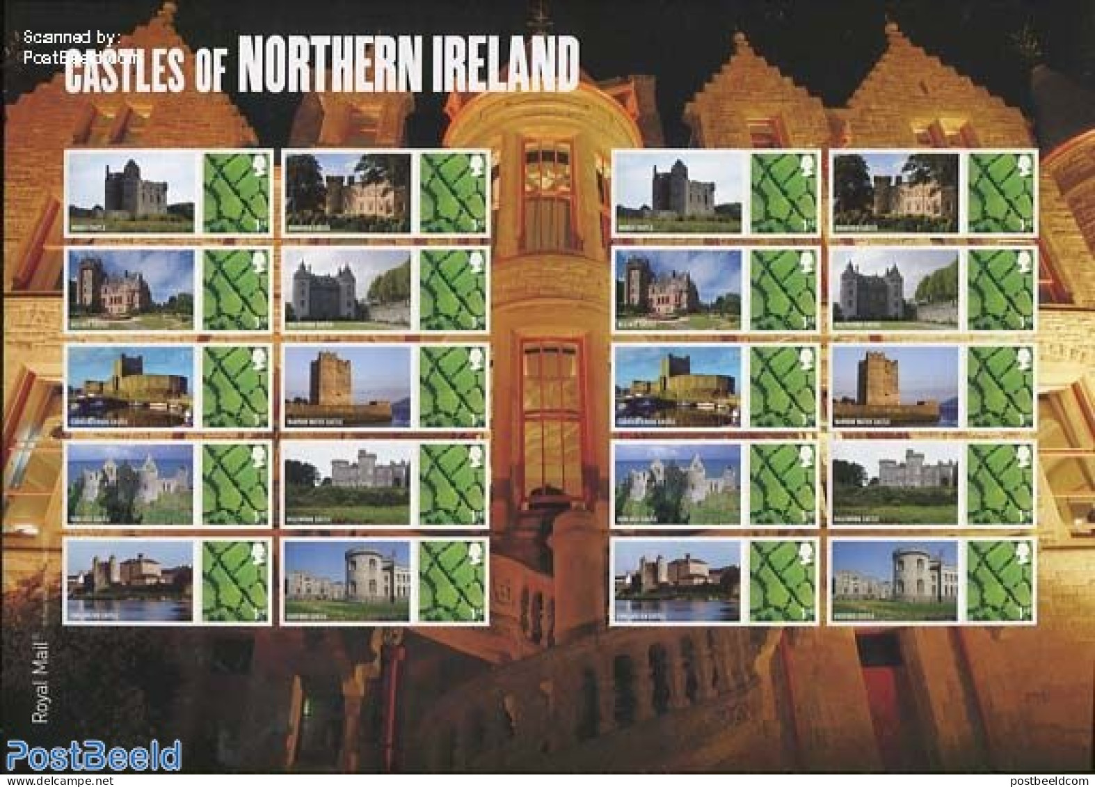 Great Britain 2009 Castles Of Northern Ireland, Label Sheet, Mint NH, Art - Castles & Fortifications - Ongebruikt