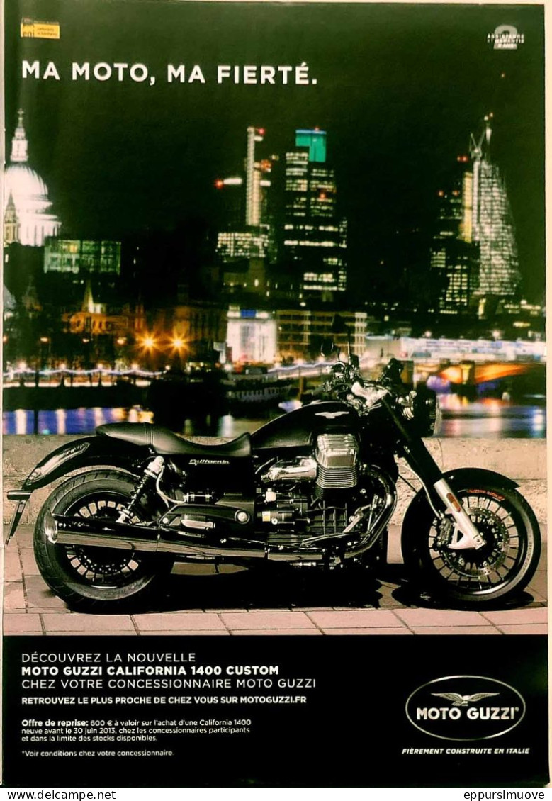 Publicité Papier  MOTO GUZZI CALIFORNIA 1400 Avril 2013 MJFL - Advertising