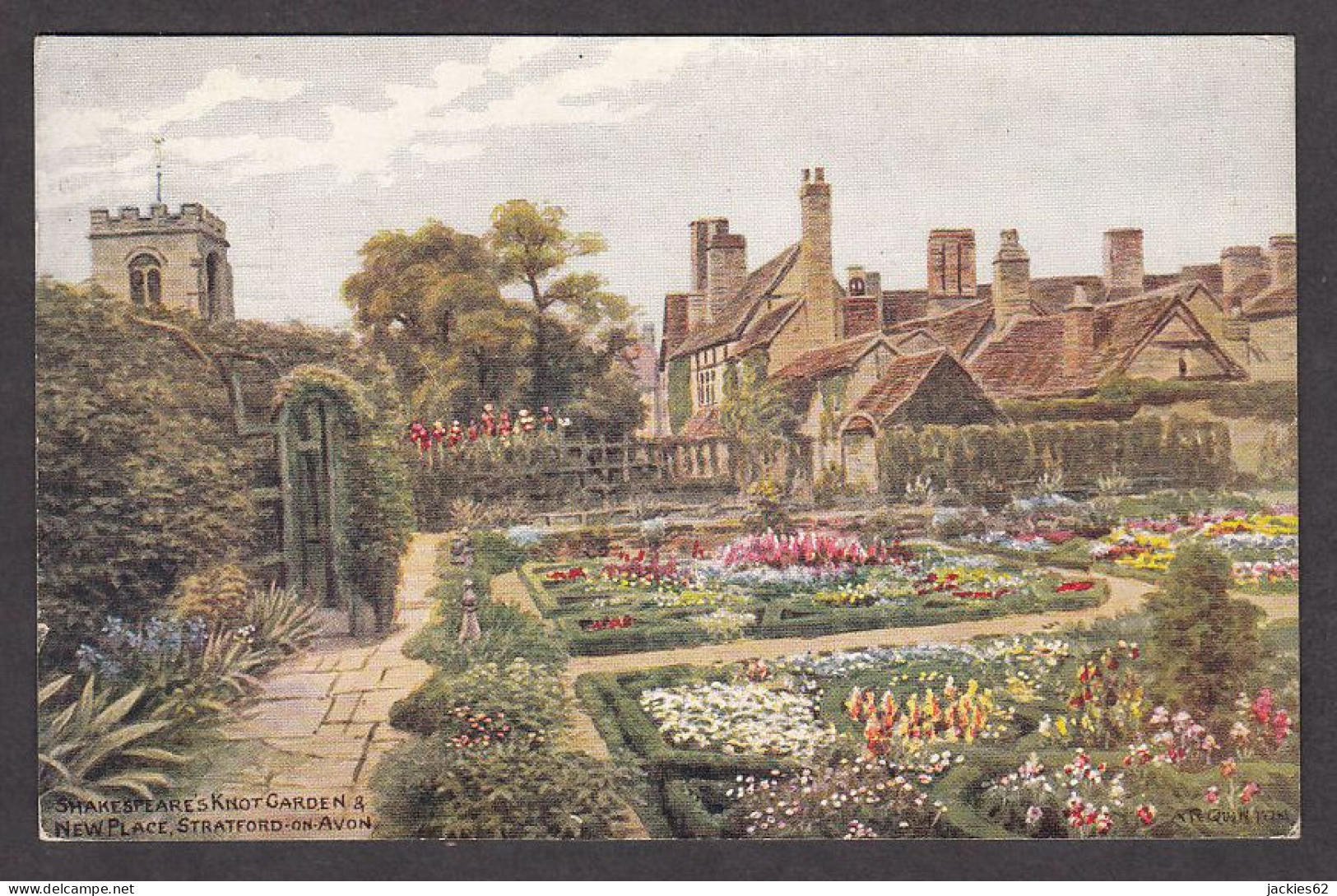 PQ104/ Alfred Robert QUINTON, *Shakespeares Knot Garden At Newplace, Stratford-on-Avon* - Pintura & Cuadros