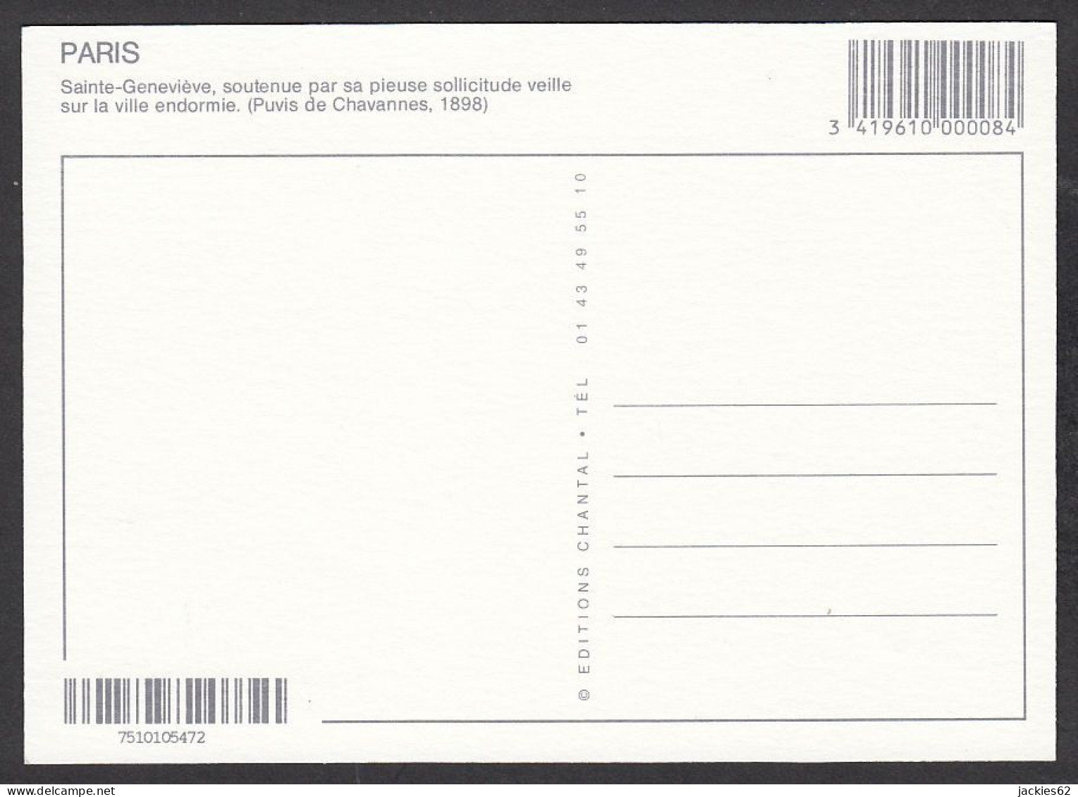 PP170/ Pierre PUVIS DE CHAVANNES, *Sainte Geneviève Veillant Sur Paris*, Décoration Du Panthéon De Paris - Malerei & Gemälde