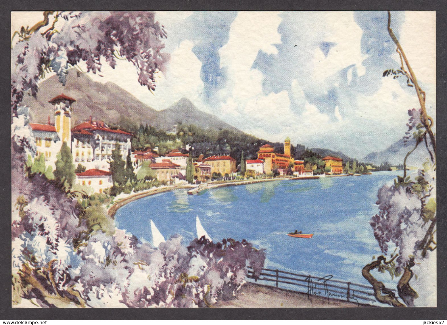 PR345/ Aldo RAIMONDI, *Gardone Riviera, Lago Di Garda* - Malerei & Gemälde
