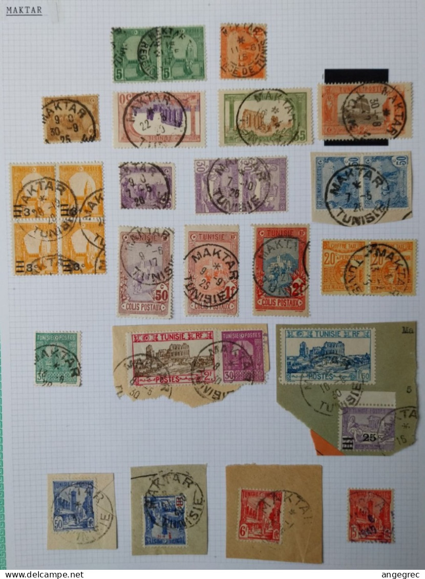 Tunisie Lot Timbre Oblitération Choisies Maktar  Dont  Colis Postaux Et Fragment  à Voir - Used Stamps
