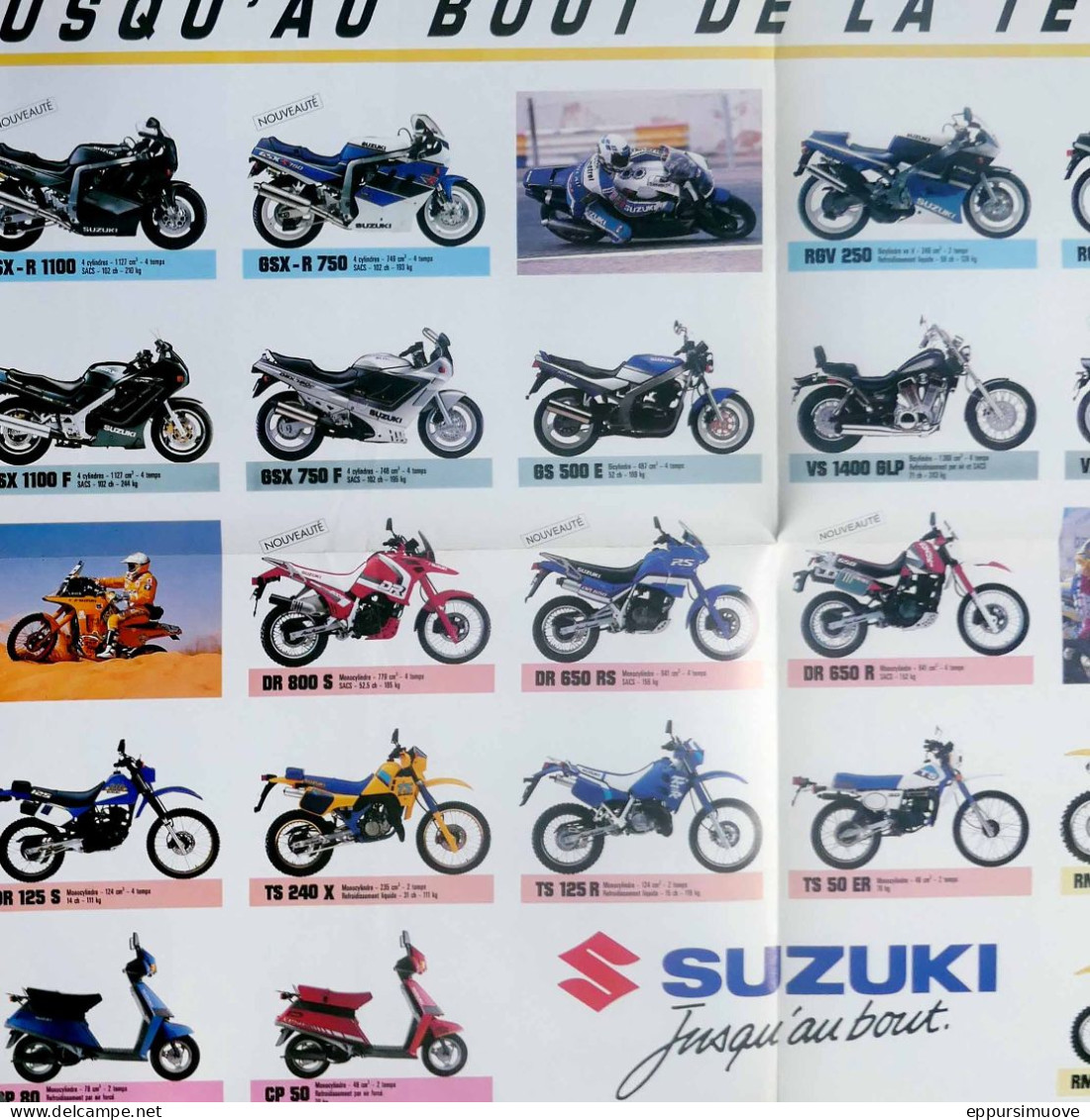 POSTER GAMME MOTO SUZUKI 1990 FL-05 - Werbung