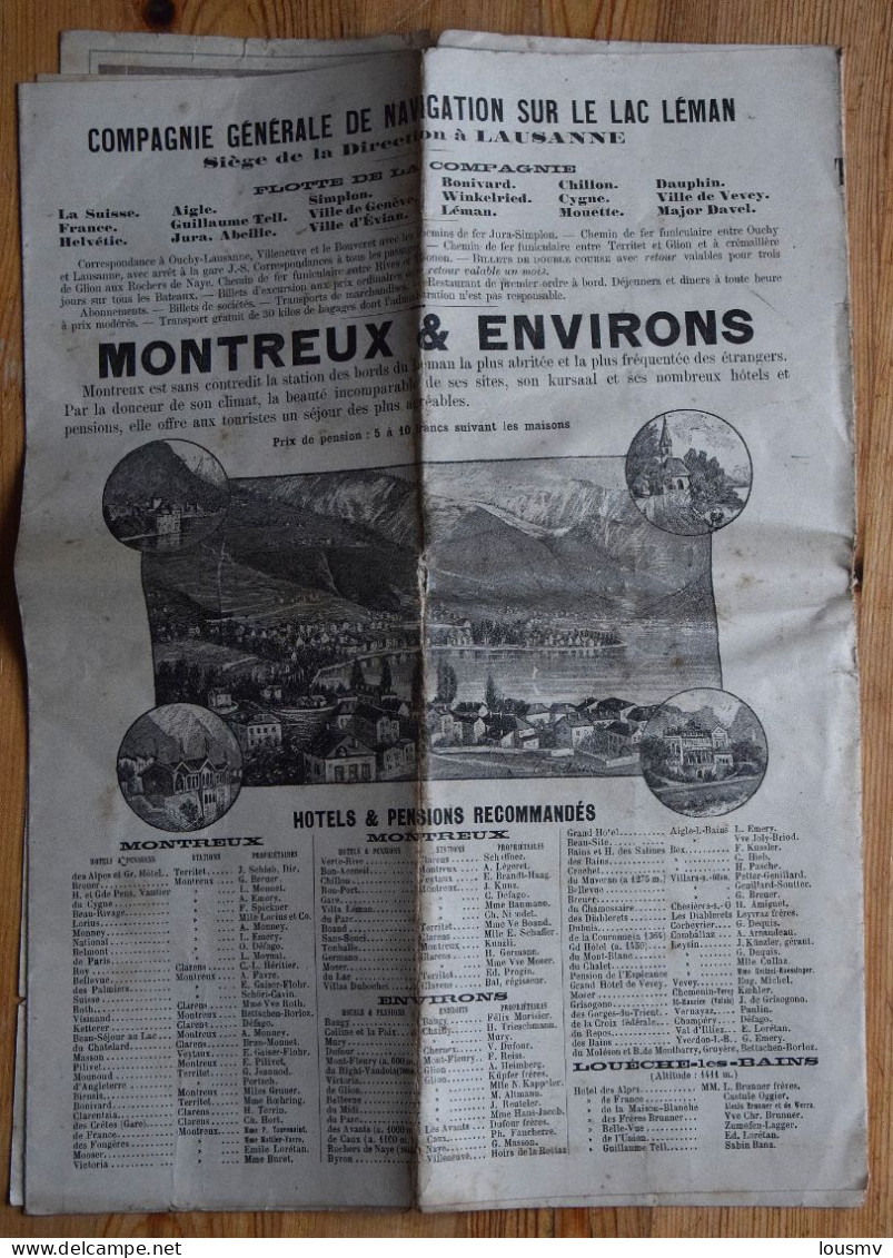 Montreux Et Ses Environs - Horaires été 1893 + Brochure Touristique - Compagnie Générale De Navigation Sur Le Lac Léman - Europe