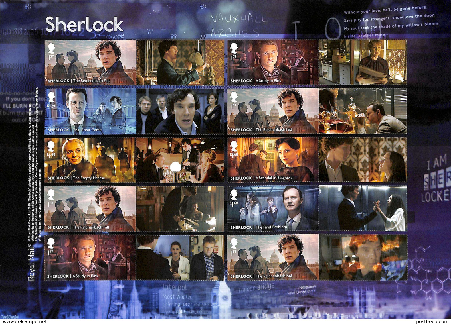 Great Britain 2020 Sherlock Holmes, Collectors Sheet, Mint NH, Art - Authors - Neufs