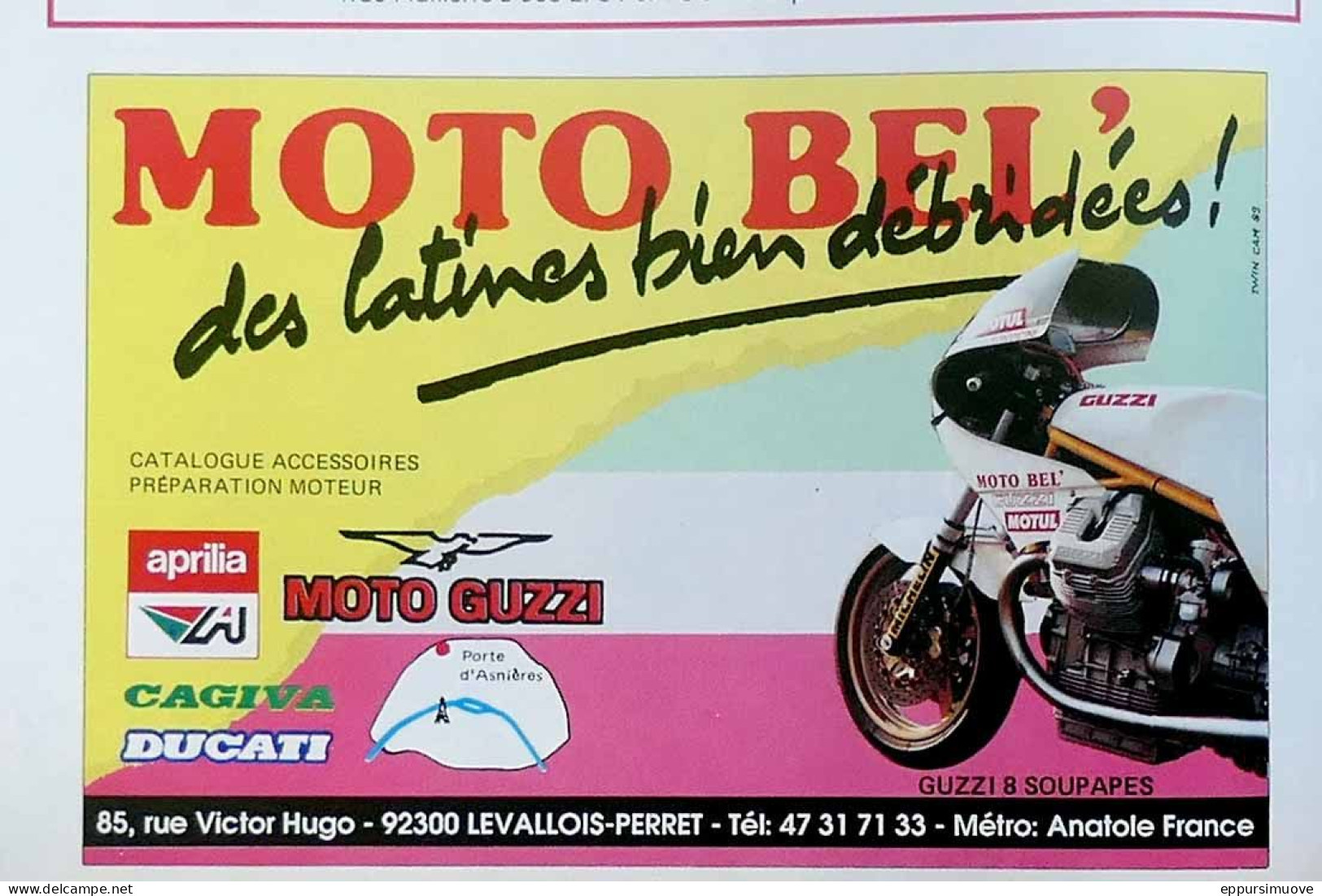 Publicité Papier MOTO GUZZI Octobre 1989 MJFL - Pubblicitari