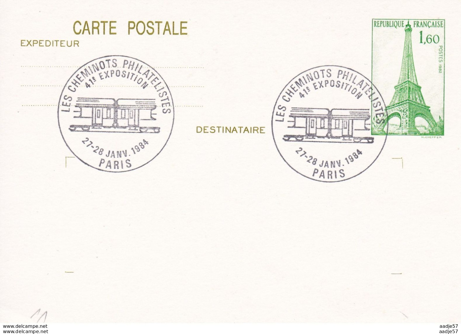 Frankreich France Spec Card 41 Exp Cheminots 27.01.1984 - Treni