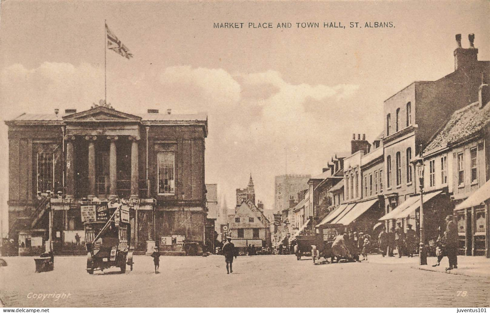 CPA Market Place And Town Hall-St.Albans-RARE     L2862 - Hertfordshire