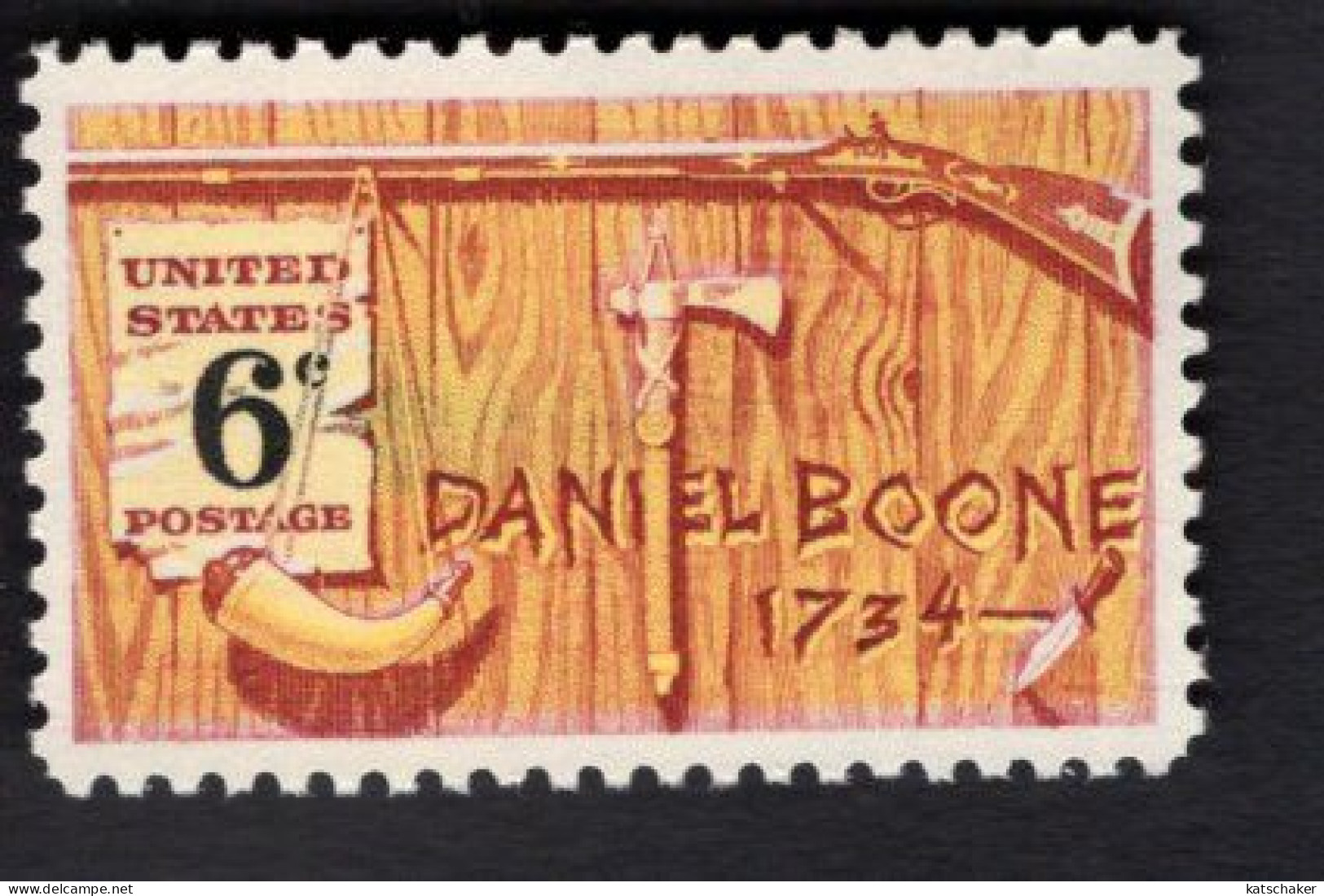 203630302 1968 SCOTT 1357 (XX) POSTFRIS MINT NEVER HINGED  (XX) - AMERICAN FOLKLORE - DANIEL BOONE FRONTIERMAN & TRAPPER - Nuovi