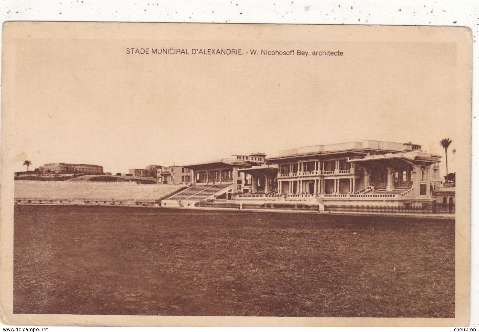 EGYPTE. ALEXANDRIE. CPA. STADE MUNICIPAL D'ALEXANDRIE. W.NICOHOSOFF BEY ARCHITECTE. - Alejandría