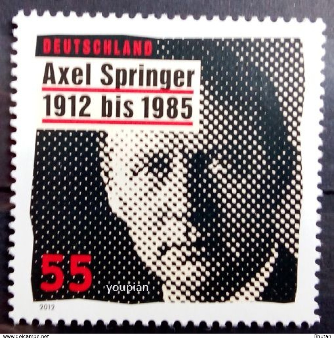 Germany 2012, 100th Birth Anniversary Of Axel Springer, MNH Single Stamp - Ungebraucht