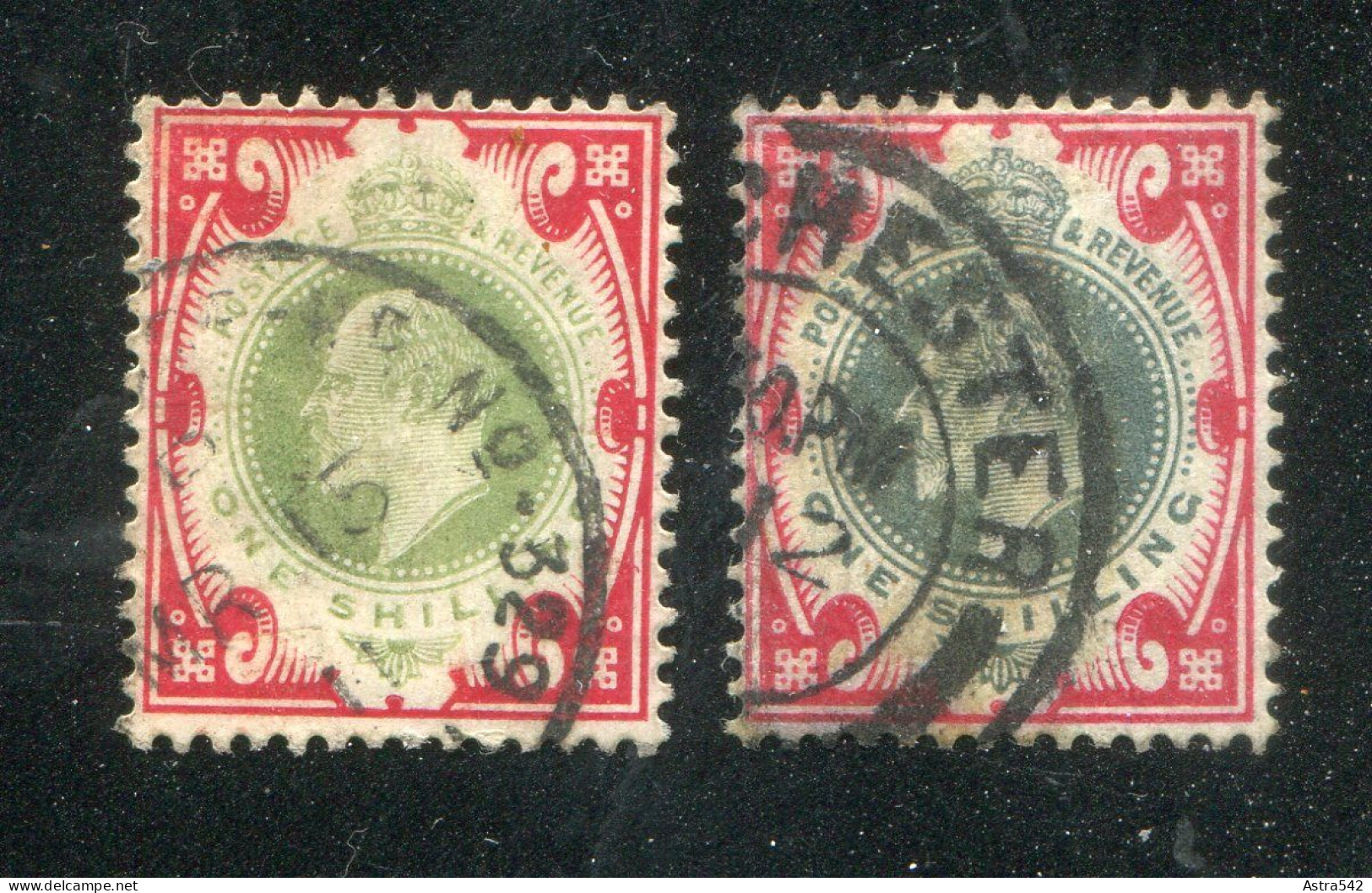 "GROSSBRITANIEN" 1902, Mi. 114 2x Gestempelt, Unterschiedl. Farben (hell-/dunkelgruen) (A1146) - Usados