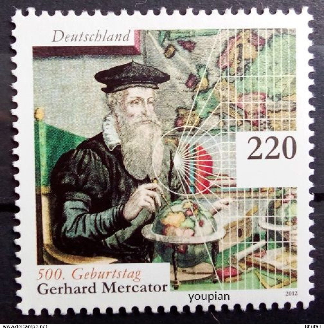 Germany 2012, 500th Birth Anniversary Of Gerhard Mercator, MNH Single Stamp - Ongebruikt