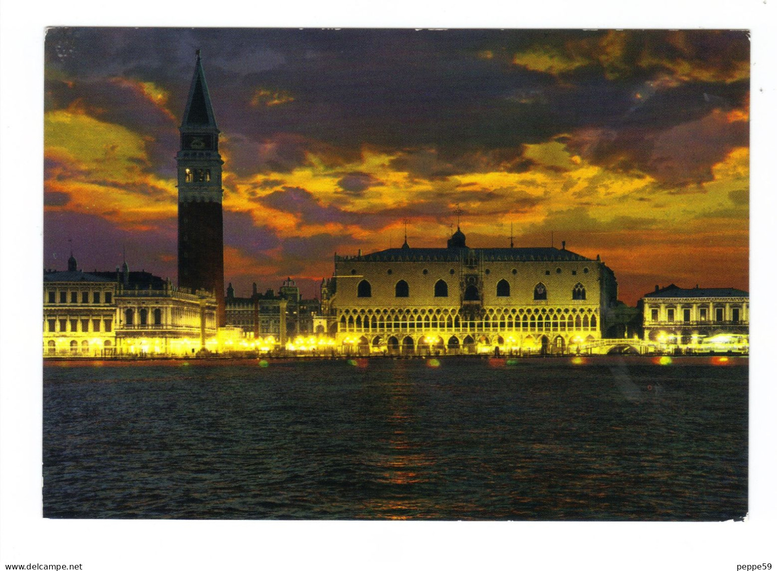 Cartolina Postale Venezia - Notturno - Viaggiata 196x - Venezia (Venice)
