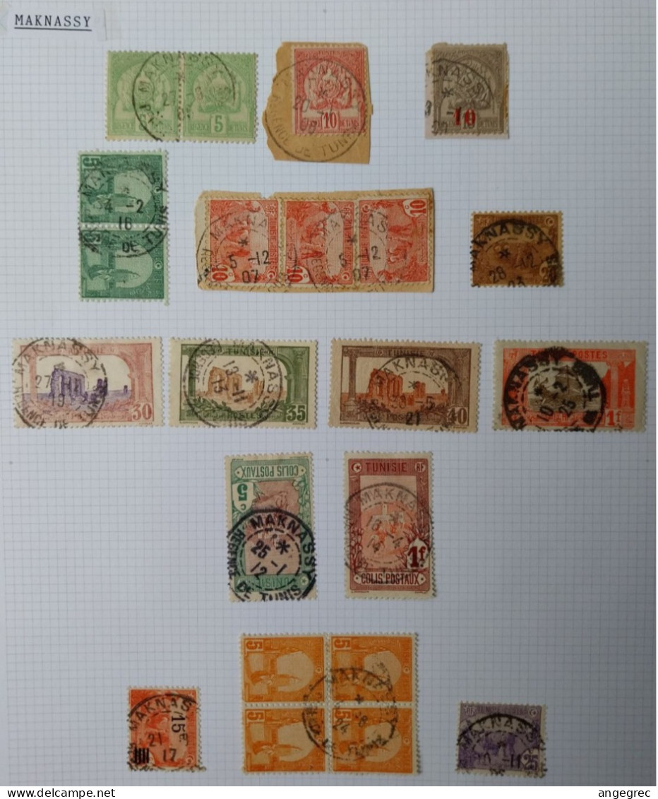 Tunisie Lot Timbre Oblitération Choisies Maknassy  Dont Colis Postaux, Fragment  à Voir - Used Stamps