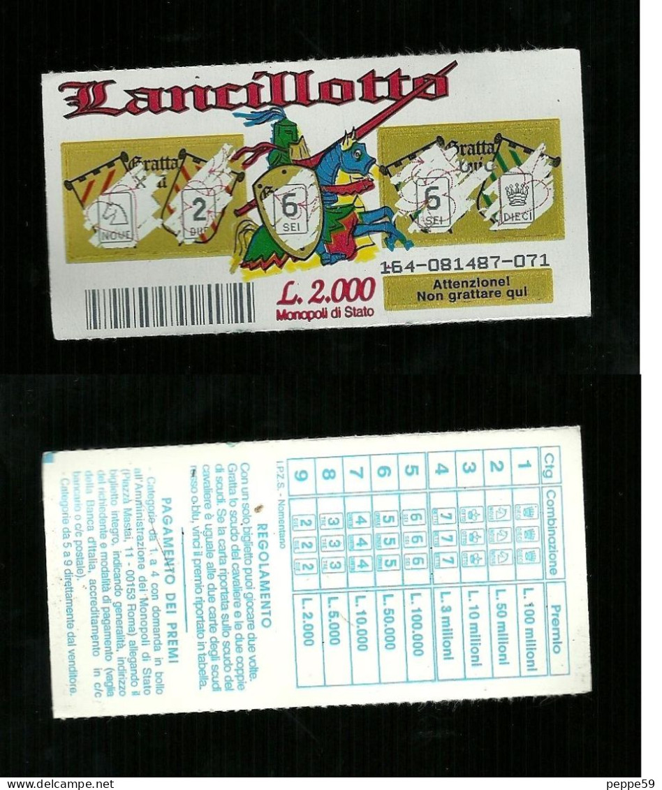 Gratta E Vinci - Lancillotto - Lotto 164 - Biglietti Della Lotteria