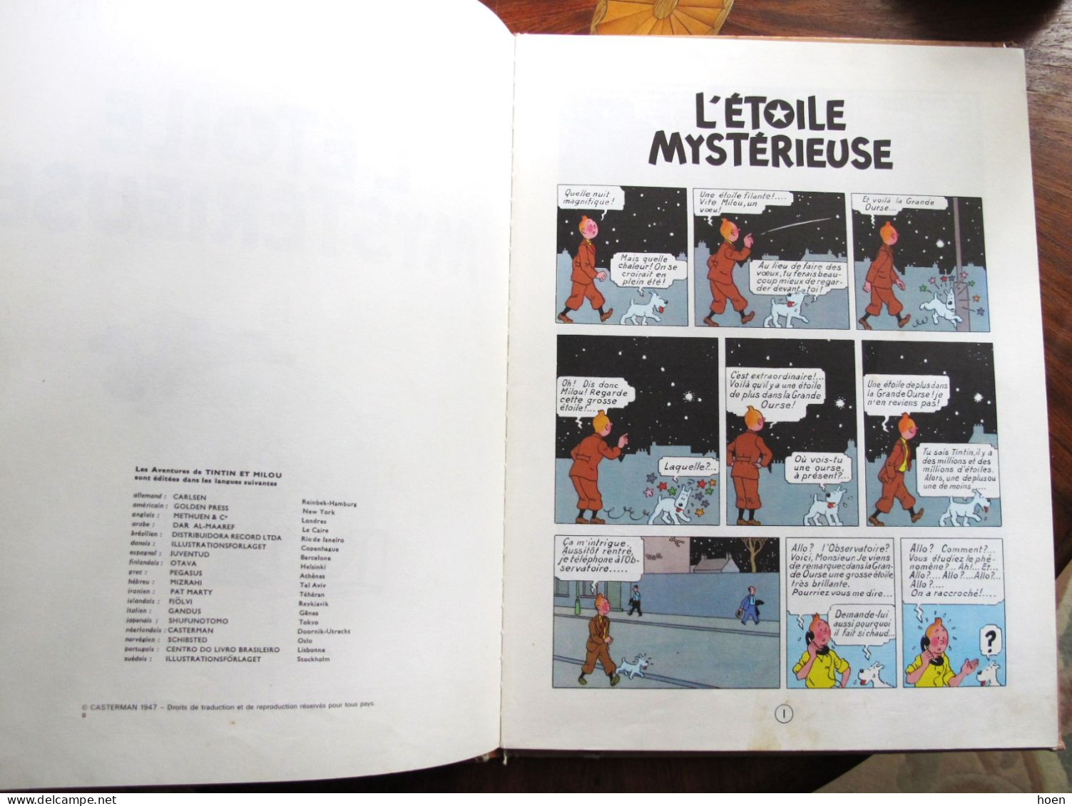 Lot de 5 BD Casterman - Aventures de TINTIN