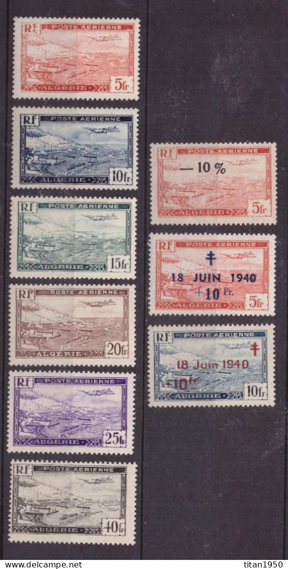 Algérie - 1946-1948 - Avion Survolant La Rade D'Alger - Série De 9 Timbres Neufs ** Cote  15,25 € - Poste Aérienne