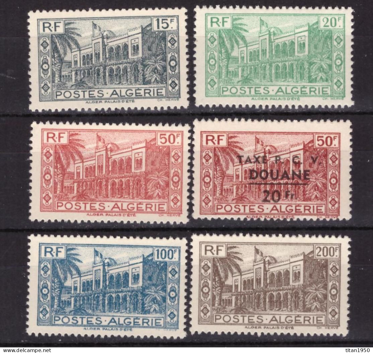 Algérie - 1944 - Palais D'été  - Série De 6 Timbres Neufs ** Cote 21 € - Nuevos