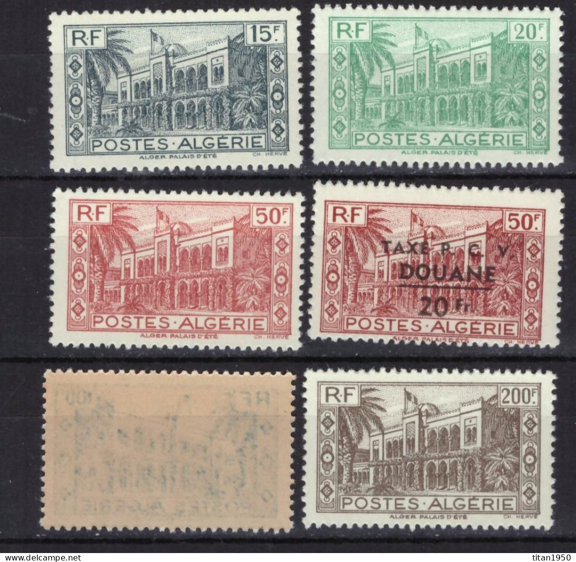 Algérie - 1944 - Palais D'été  - Série De 6 Timbres Neufs ** Cote 21 € - Unused Stamps