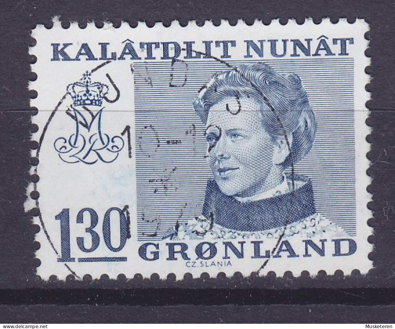 Greenland 1977 Mi. 113, 1.30 (Kr) Queen Margrethe II. (Cz. Slania) Deluxe DUNDAS Cancel !! - Used Stamps